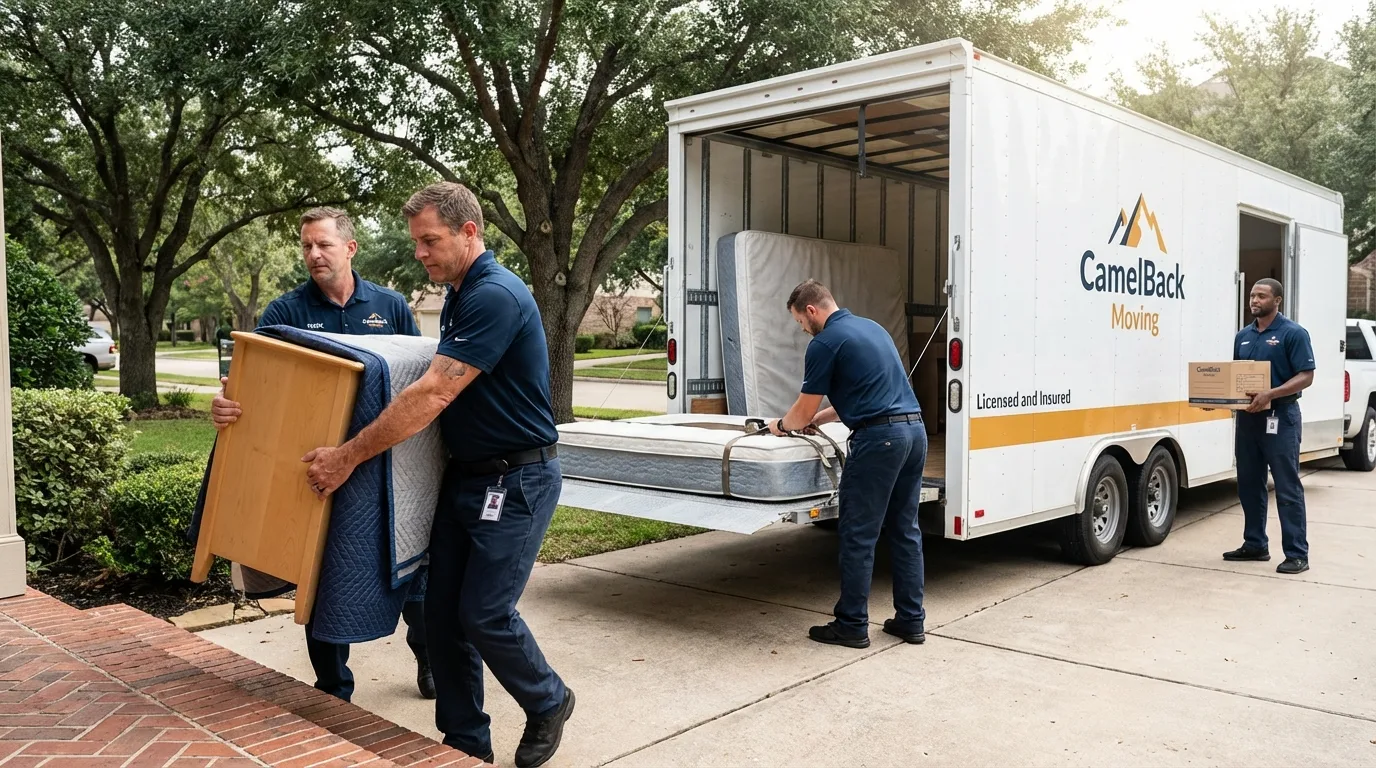 Crew loading residential truck for cross-state move from Somerville, NJ